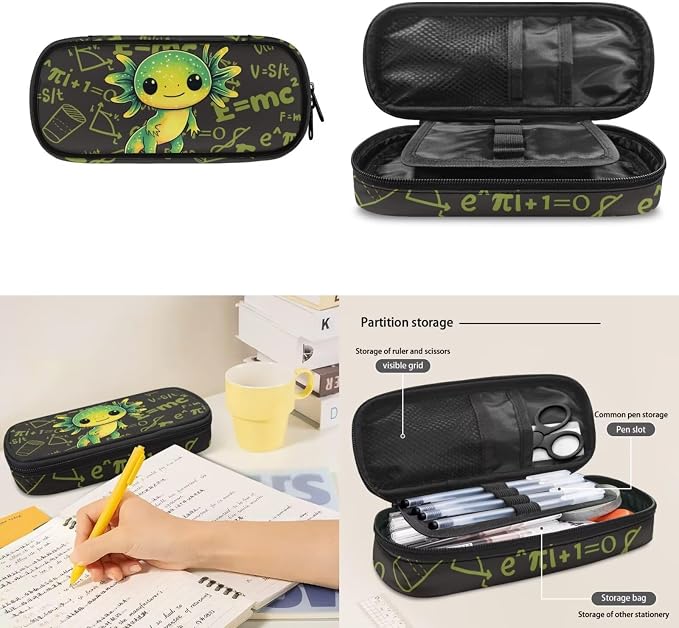 Axolotl Backpack for School Girls 6-8 Large Bookbag Set with Lunch Box Pencil Case Kids School Bag 3Pcs, School Backpack for Elementary, Kids Back to School Season Gifts - Image 6