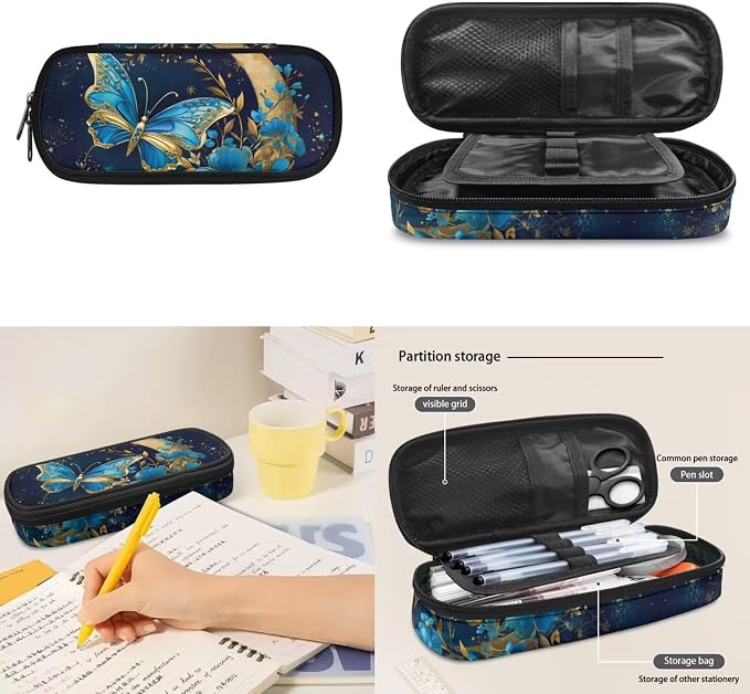 Butterfly Backpack for Girls 3Pcs Kids School Bag Set Floral Bookbag with Lunch Bag and Pencil Box Daypack Elementary Students Knapsack for Teens Girls - Image 6