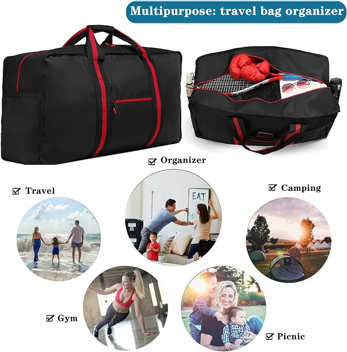 Large Duffle Bag for Women Men Heavy Duty Gear Storage Bag Foldable 88L Weekender Gym Overnight Bags - Image 6