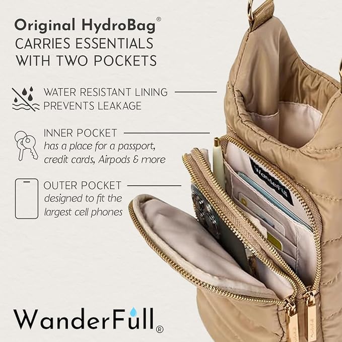 WanderFull Original HydroBag Crossbody Water Bottle Holder with Phone Pocket, Fits Water Bottles up to 32 oz - Image 6