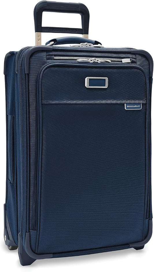 Briggs & Riley Essential 22" 2-Wheel Expandable Carry On - Luggage for Travel, Suitcases with Wheels, Softside Rolling Bag for Men & Women, Self-Repairing Zipper - Baseline Collection, Navy by Unknown