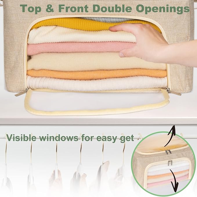 22L Cashmere Sweater Storage Bag And Natural Cedar Ball | BREATHABLE Cashmere Protection Pouch Friendly For Merino Wool/Knit Sweater Storage for Closet Shelf Stackable Knitwear Wool Clothes Organizer - Image 4