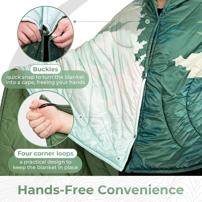 KingCamp Ultralight Camping Blanket, 79"L x 57"W, Green - Image 3
