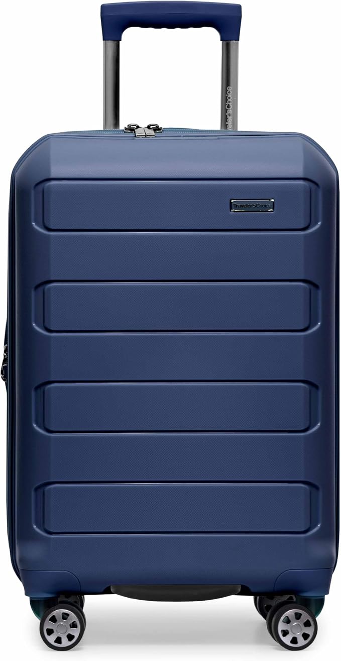 Traveler's Choice Pagosa Hardshell Expandable Luggage with Spinner Wheels, Navy, 2-Piece Set (22/27) - Image 2
