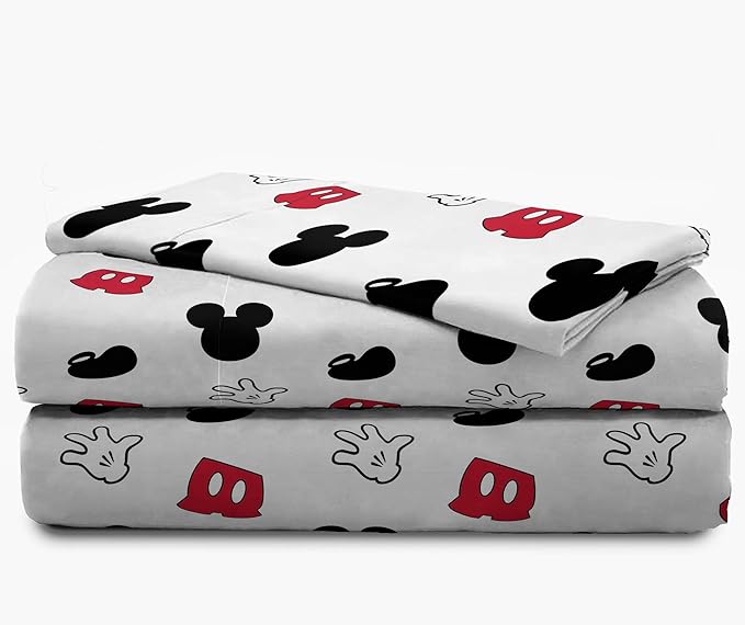 Disney Mickey Mouse Twin Comforter Set 4 Piece Kids Cartoon Bedding, Red | Bed in a Bag, Comforter Sheets Pillowcase, Official Product, Soft Microfiber, Machine Washable, Easy Care, Kids Gift - Image 5