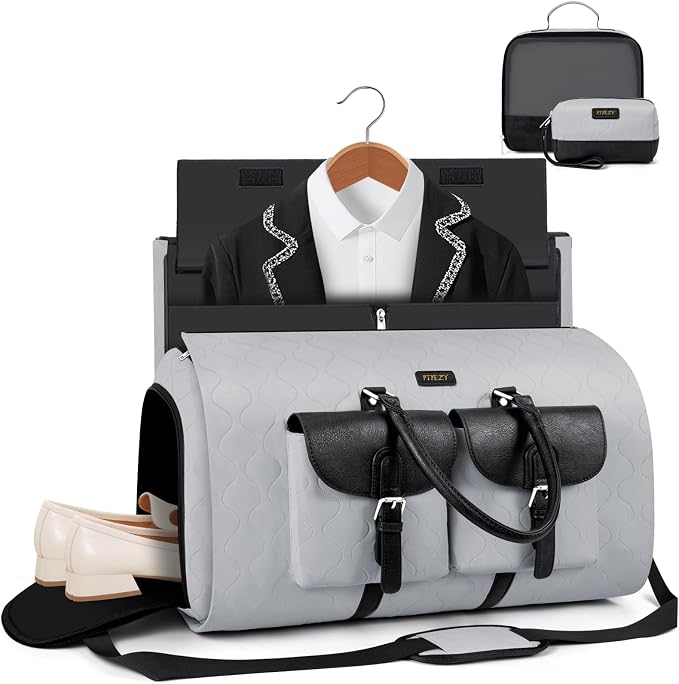 Garment Duffel Bag for Travel - ITIEZY Convertible Carry on Garment Duffel Travel Bag for Women Men Large Weekender Bag with Shoes Pouch 2 in 1 Hanging Suit Travel Duffel Bag 3pcs Set - Image 8
