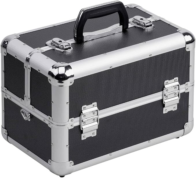 Meister 9095040 Multi-Purpose 355 x 240 x 225 mm-Lots of Storage Space-Divided Compartments-Lockable-Includes 2 Keys & Carry Strap/Cosmetic Scissor Case by Meister