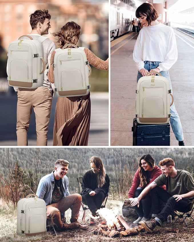 LOVEVOOK 50L Large Travel Backpack for Women Flight Approved, Carry on Backpack for Airplanes, Personal Item Travel Bag, Waterproof 18 Inch Laptop Backpack, Business Weekender Overnight Daypack, 4Pcs - Image 9