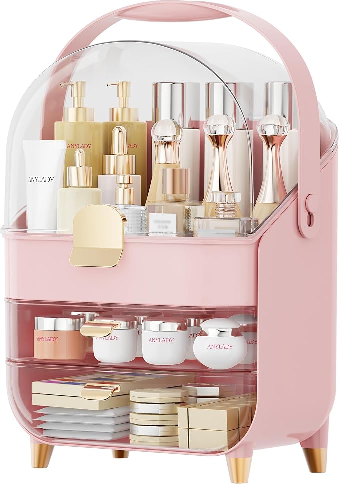 Anylady Makeup Organizer Countertop, Skincare Holder Bathroom Counter Organizer, Storage Box Cosmetic Display Cases, Teen Girl Gifts Make up Organizers for Vanity, Dresser - Image 8