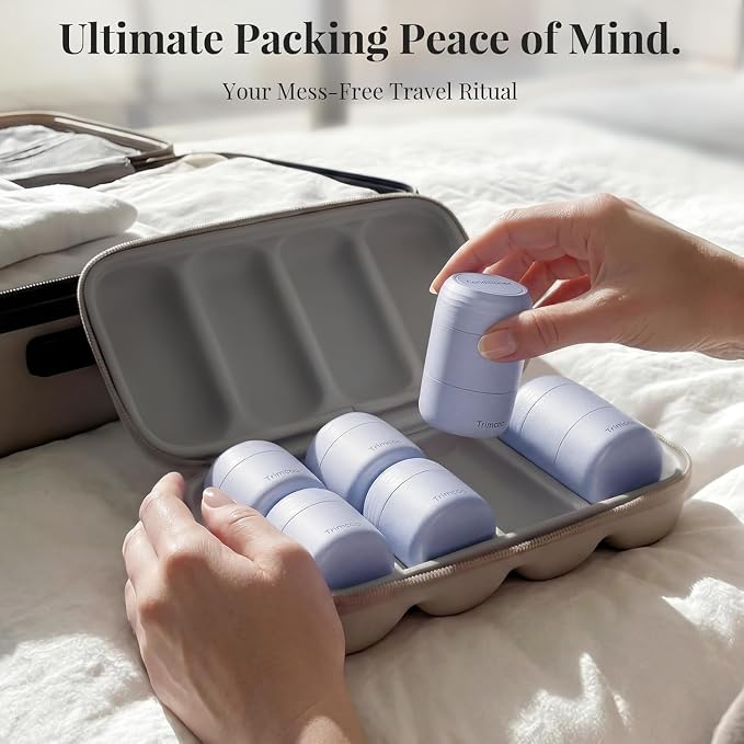 Travel Toiletry Jar Set - 6Pcs Leakproof Travle Containers, Dual - Includes 4 x 30ml, 2x60ml & 10 x Magnetic Labels, Blue - Image 4