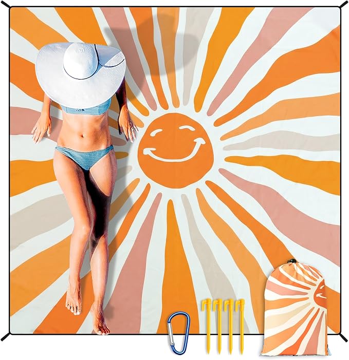 HIHOHO Beach Blanket Waterproof Sandproof Extra Large Beach Mat 79" X 83"/120"x108"for 1-8 Adults Quick Drying Durable Outdoor Picnic Mat for Beach Travel Camping Hiking by HIHOHO