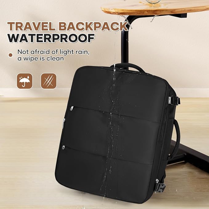 Travel Backpack For Women Men Carry on Backpack Luggage Flight Approved Personal item Travel Bag Essentials Mochila de viaje Laptop College Backpack Large Black - Image 8