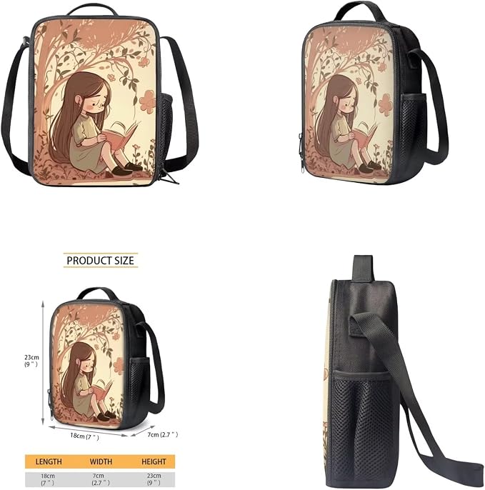 Girls Backpack with Lunch Box Water Bottle Holder and Soft Pencil Case 4PCS Set Bookbag with Front Pocket for School 17 inch Large Capacity School Bag for Elementary Girls Kids School Supplies - Image 4