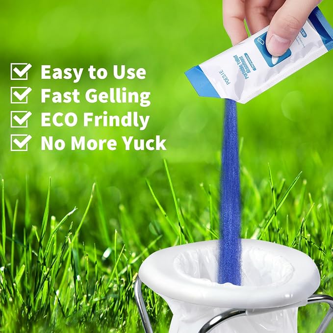 Poesie Poo Absorbent Gel Powder for Portable Toilet Camping Hiking Outdoor Portable Potty Resolution - Image 2