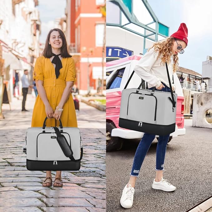 Travel Weekender Bag for Women, 21" Overnight Bag with Shoe Compartment 50L Large Travel Duffel Bag Carry On Tote for Weekend, Overnight, Business Trips, Water Resistant - Image 2