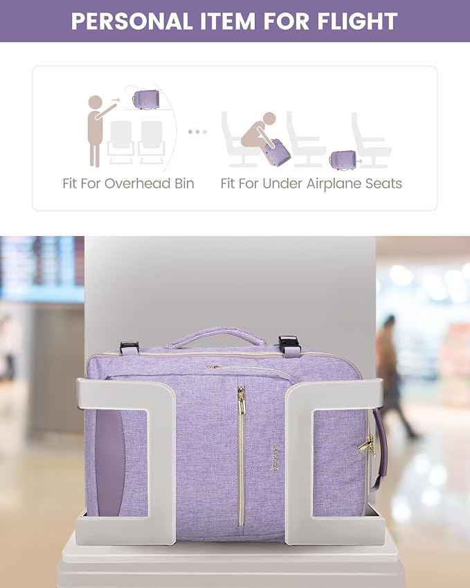LOVEVOOK 40L Travel Backpack Flight Approved Carry on Backpack,3 Packing Cubes,Waterproof Personal Item Travel Bag,TSA Carry on Luggage Suitcase Travel Essentials,Gifts for Women & Men,fits 17" Laptop - Image 4