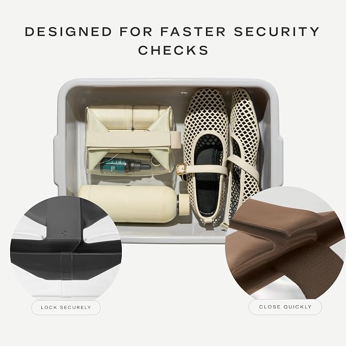 Cadence Parcel - Clear Travel Kit with Zipperless Magnetic Closure - Chestnut, Extra Large - Durable, Leak-Resistant and TSA Approved Toiletry Bag - Modular Organization - Recycled TPU (4 Qt) - Image 7