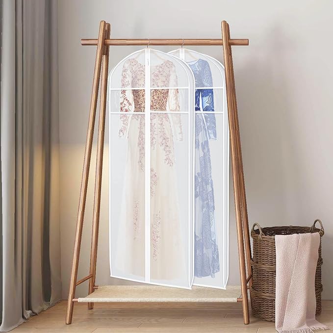 Zilink Dress Garment Bags for Storage 72-inch with Clear Window and 3" Gusset Dress Cover Bag for Long Evening Dresses,Fur Coat, Long Dress Gown Closet Storage - Image 7