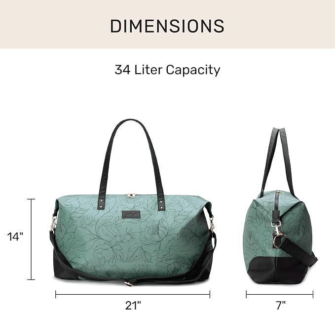 Jadyn Luna Women's Weekender Bag and Travel Duffel, Large 37 Liter Capacity - Image 5