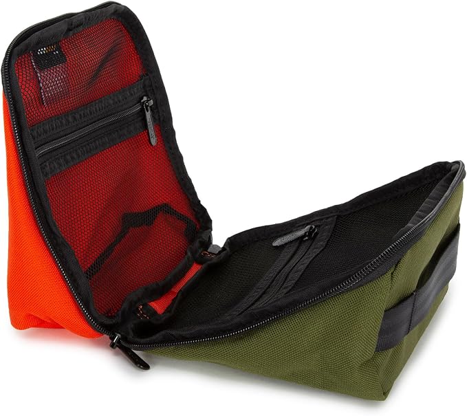 Manhattan Portage Newtown Toiletry Case Water Resistant Made with1000D Cordura For Everyday Use (Orange/Olive) - Image 6