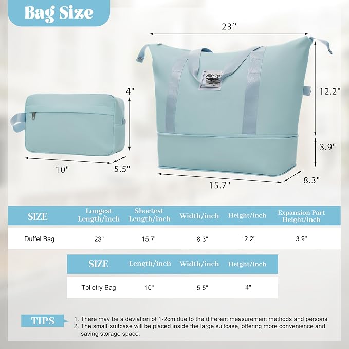 Merax Luggage Set,6 Piece Suitcase with Bags,Lightweight Carry on Luggage | 14/20 IN Airplane Approved,24/28IN Hardside Suitcase with Double Spinner Wheels Handle Password Lock,Light Blue - Image 8