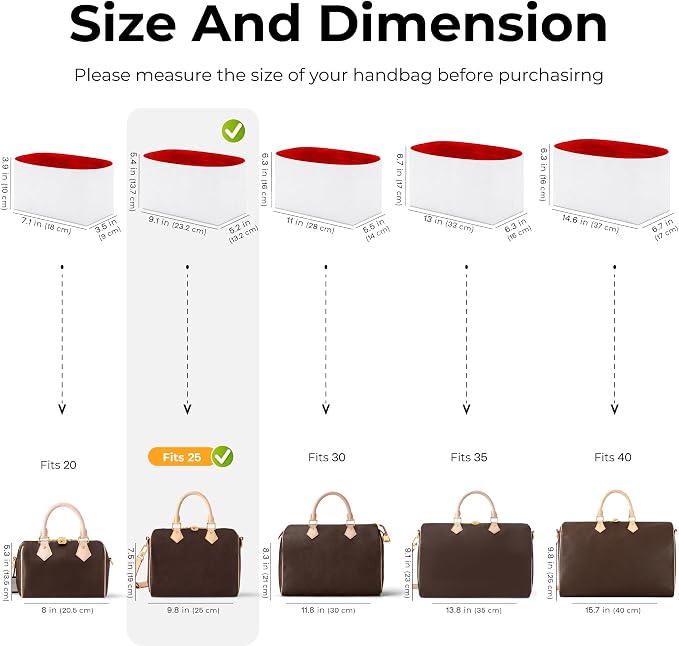 Lightweight Purse Organizer Compatible with LV Speedy 25 | Handcrafted DuPont™ Tyvek®,Handbag Organizer Insert,1:1 Custom Fit,Rogue Coeur,Perfect for Commuters and Travelers - Image 2