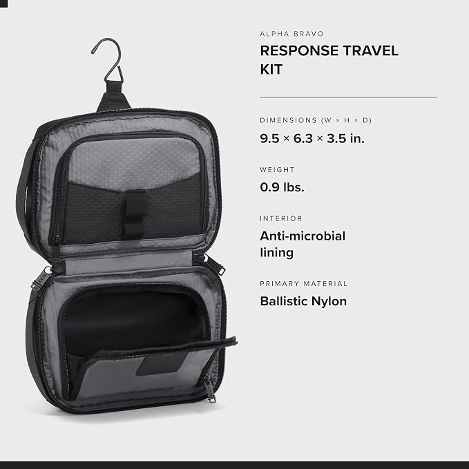 TUMI - Alpha Bravo Response Travel Kit - Men's Travel Organizer - Hanging Toiletry Bag - 6.25" X 9.5" X 3.5" - Black - Image 7