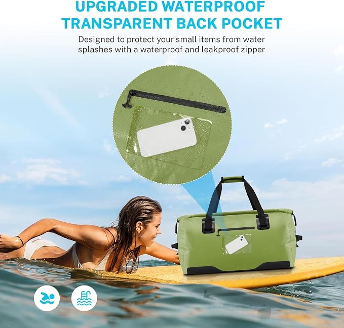 Gonex Extra Large Waterproof Dry Duffel Bag, Roll-Top PVC Gear Bag | Waterproof PVC, Roll-Top Closure, Wet Pocket, Shoulder & Hand Carry, Kayaking, Paddleboarding, Travel - Image 3