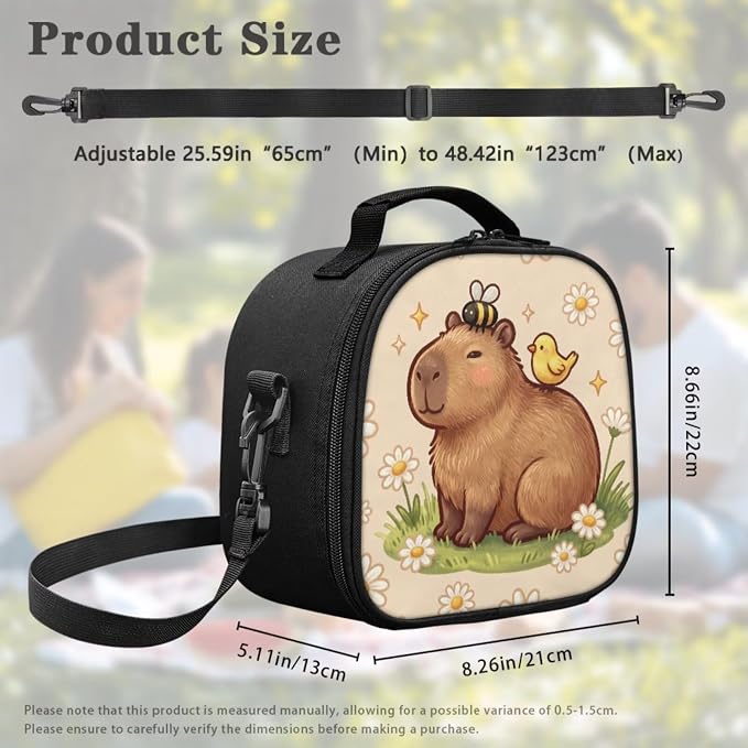 Girls Capybara Backpack Set 4-Piece and Lunch Box, Pencil Case – Cute Lightweight School Bag for Kids Ages 5-12, Kindergarten Elementary Pockets Back to School Bookbag with Front Zip - Image 5