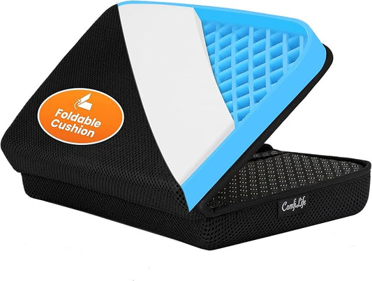 ComfiLife Ergo-Gel + Comfort Foam Airplane Seat Cushion – Travel Seat Cushion – Compact, Foldable, Portable Comfort by ComfiLife