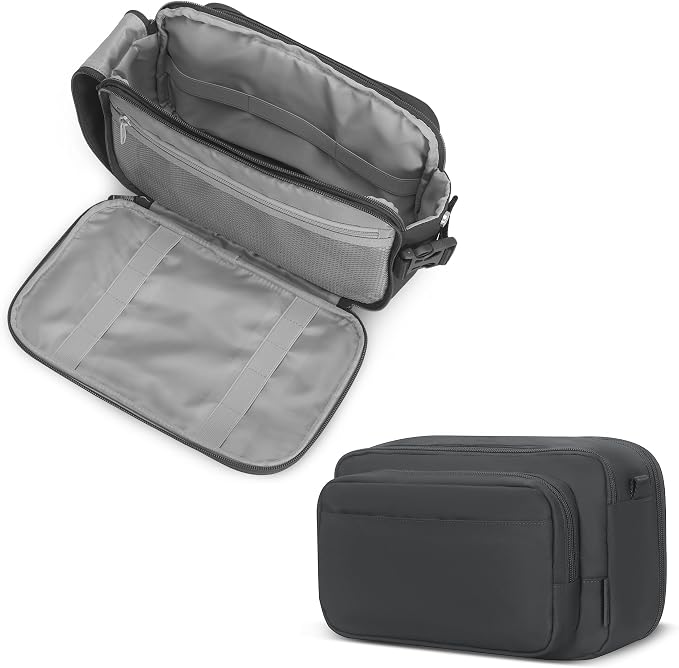 Hynes Eagle 9L Large Toiletry Bag for Men Women Durable Travel Shaving Dopp Kit Water-Resistant Makeup Bag Organizer Case for Grooming Accessories Grey by HynesEagle