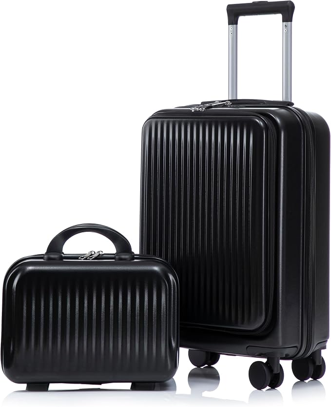 Hardside Luggage, Lightweight Durable Suitcase with Spinner Wheels, 20/14 Inch by Merax
