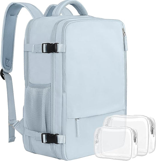 Sinaliy Large Expandable Travel Backpack for Men and Women, 17 Inch Laptop, Waterproof, Casual, College, Business, Hiking, Camping | Waterproof Large Expandable College Bookbag, as Person Item Flight Approved with Anti Theft Pocket and Wet Pocket, Ligh... by Sinaliy
