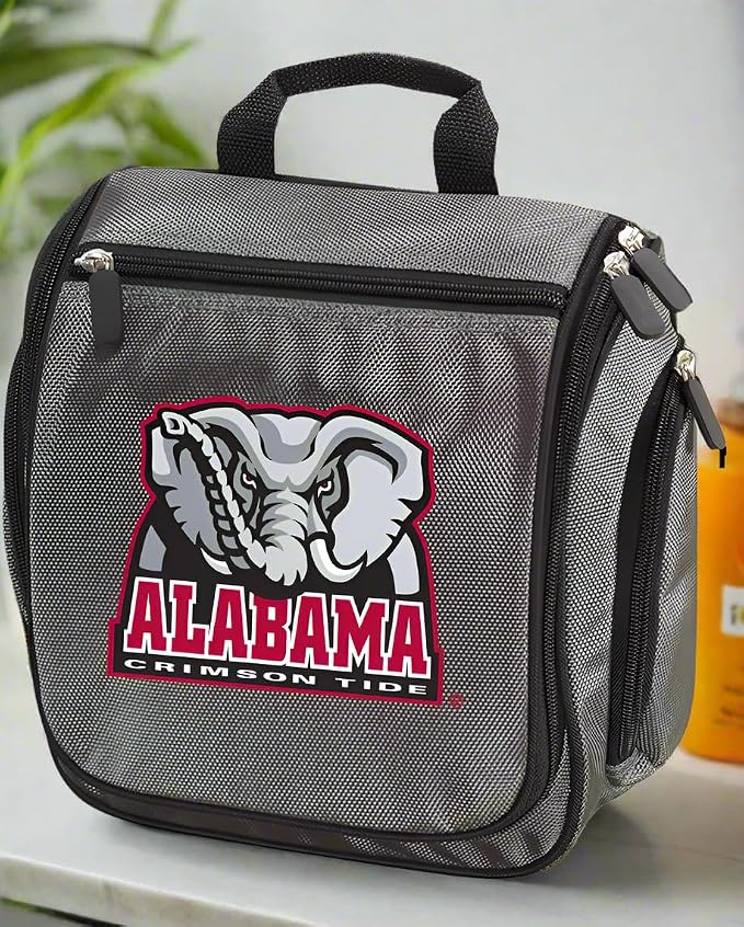 Broad Bay Alabama Toiletry Bag Or Hanging University of Alabama Shaving Kit for Men (Gray - Elephant Logo) - Image 3