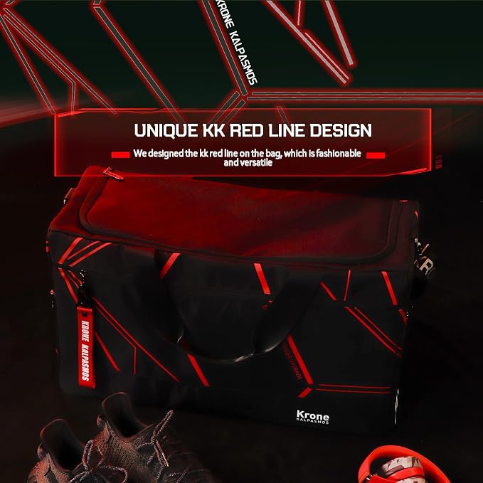 Sneaker Bag for Travel/Sneakerhead gift, A Multi-functional Travel Duffel Bag with 3 Adjustable Dividers, & Shoulder Strap,Made of Nylon, Krone Kalpasmos Signature Edition, Future Red - Image 5