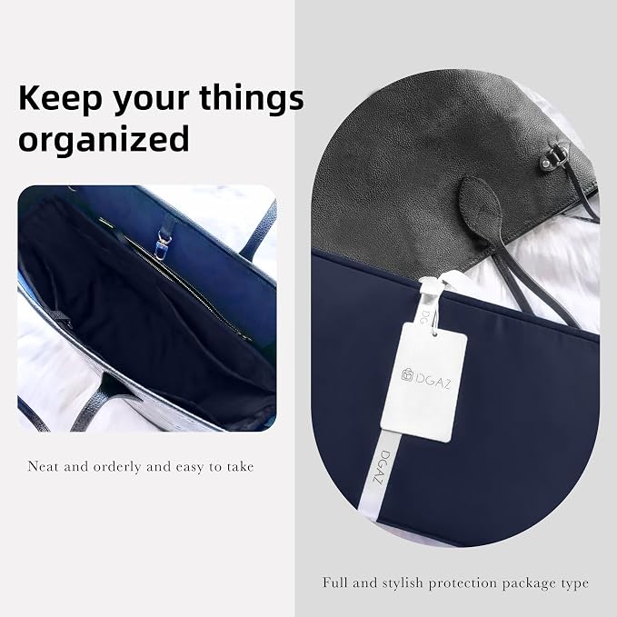DGAZ Purse Organizer Insert Fits Neverfullbag BB/PM/MM/GM，Silk Bag Organizer，Luxury Handbag & Tote Shaper(Blue nuit,BB) - Image 8