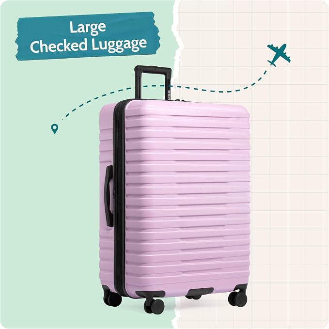 U.S. Traveler Boren Expandable Hardside Rugged Travel Luggage with 8 Spinner Wheels, Lavender, Checked-Large 30-Inch - Image 5
