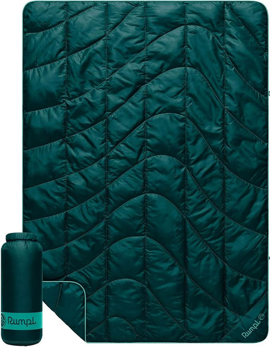 Rumpl Travel Puffy Blanket, Ultra-Packable Travel-Size Warmth and Comfort, Sea Moss by Rumpl