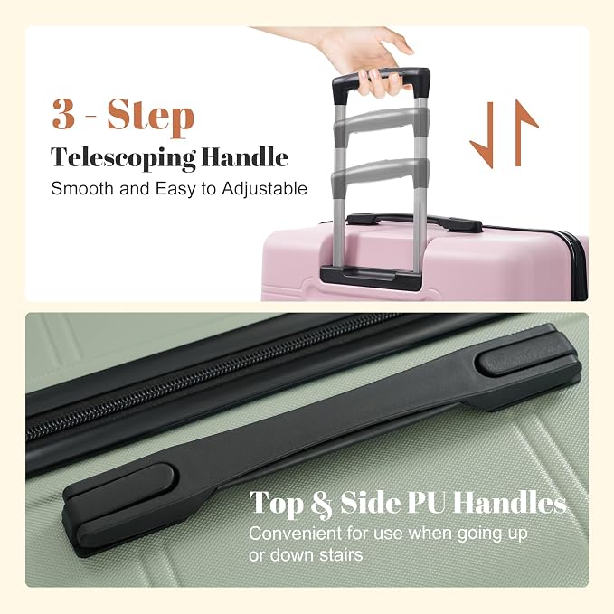 6 Pcs ABS Hardshell Luggage Set Spinner Wheel Suitcase Suitcase - Image 3