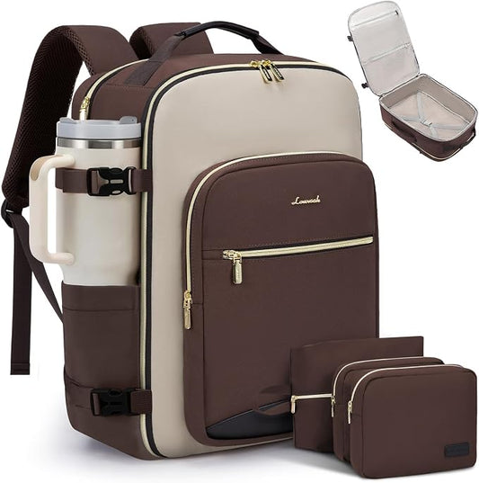 LOVEVOOK 40L Travel Backpack for Women & Men, Airline Approved Carry On Luggage with 3 Packing Cubes, TSA Overnight Bags, Waterproof Personal Item Bag, Weekender Essentials Backpacks fits 17" Laptop by LOVEVOOK