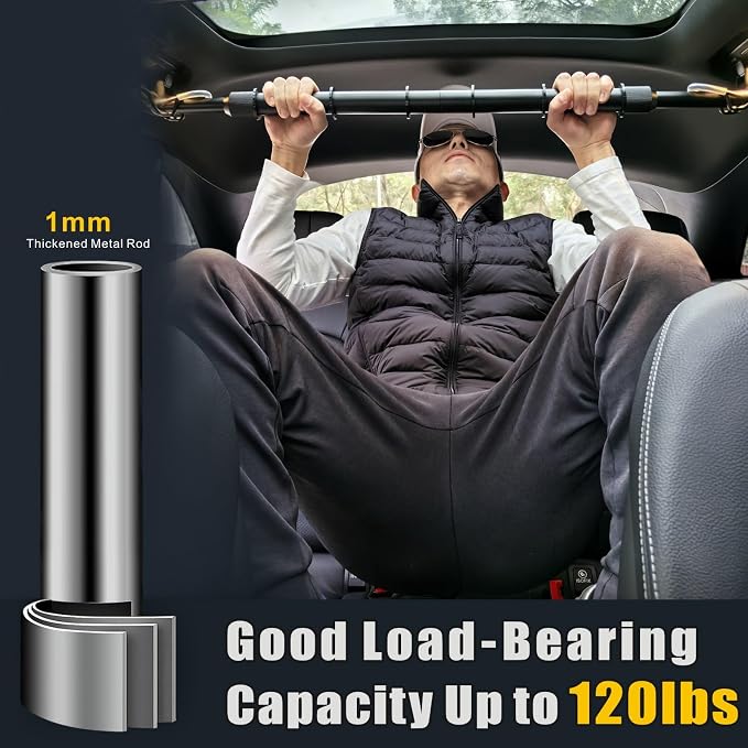 Heavy Duty Telescopic Car Clothes Hanger Bar - Adjustable 30''-66'' Garment Rack Travel Closet Hanging Rod for Vehicle Truck SUV RVs Extendable Metal Pole for Automobile Clothing Organizers & Storage - Image 3