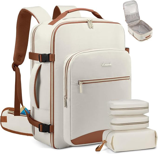 LOVEVOOK 40L Travel Backpack with Waist Strap,Flight Approved Carry on Backpack,Waterproof Personal Item Travel Bag,TSA Carry on Luggage Suitcase Travel Essentials,Gifts for Women & Men,fit 17" Laptop by LOVEVOOK