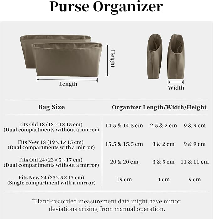 Satin Purse Organizer Insert for Constance 24, Etoupe grey | Tailored Fit, Multiple Pockets, Lightweight Satin, Purse Essentials, Ideal for Travel, Shopping, and Daily Use - Image 9