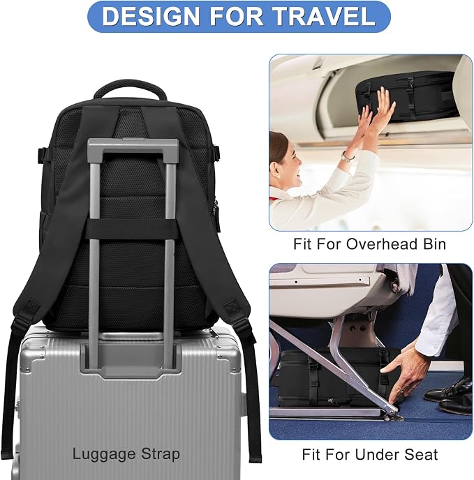 coofay Travel Backpack For Women Airline Approved Carry On Waterproof Sports Luggage Casual Daypack Small Hiking Backpack Black - Image 7