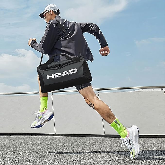 HEAD 45L Gym Duffel Bag with Separate Shoe Compartment & Wet Pocket for Men | Waterproof, Large Openning, with side pocket&inner large zipper pocekt, for Sport, Workout, Fitness, Swimming, Travel - Image 5