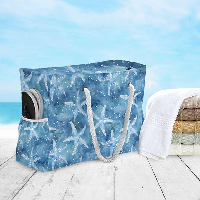 senya Large Beach Bags Totes Swim Canvas Tote Shoulder Bag Water Resistant Bags for Gym Travel Daily - Image 6