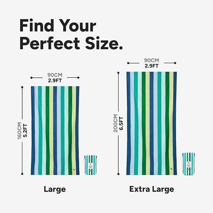 Dock & Bay Quick Drying Towel - for Sports & Gym - Compact, Lightweight - 100% Recycled - Includes Bag - Summer - Cool Lagoon, Extra Large (200x90cm, 78x35) - Image 5