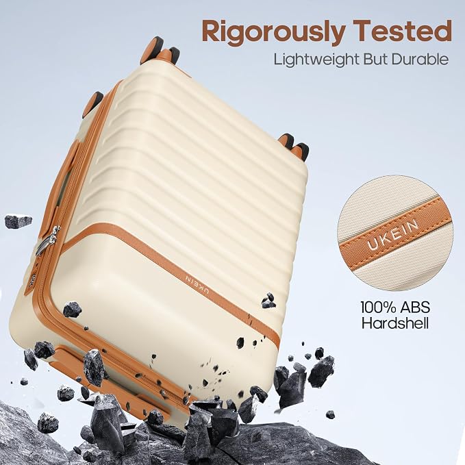 3 Piece Luggage Set, Durable ABS Hardshell Carry On Suitcase Set with Silent Spinner Wheels, YKK Zipper & TSA Lock, Lightweight Large Travel Checked Luggage,20/24/28 Inch - Image 7