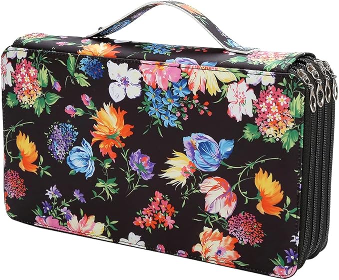 300 Slots Colored Pencil Case Organizer, 4 Layer Bag | Twill Oxford fabric,103 elastic loops,detachable handle,for travel,home storage,drawing tools,creative gifts by Lbxgap