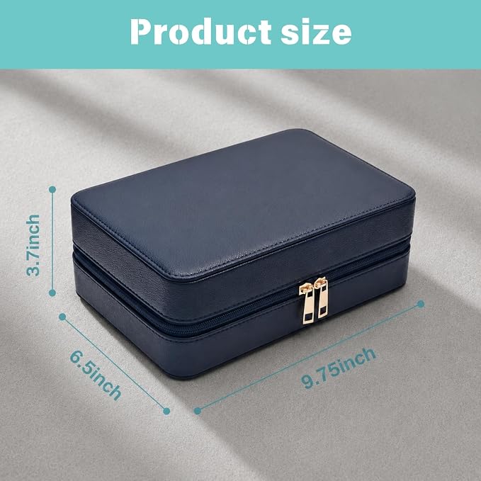 8-Slot Leather Watch Travel Case Organizer for Men, Pool Party Blue | Multiple Watch Capacity,Premium Hexagon Leather,Velvet M-Shaped Cushions,Secure Snap Closure,Storage Organizer - Image 6